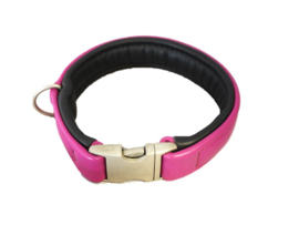 Halsband Leer Paars - Zwart  Halsomvang 39 cm