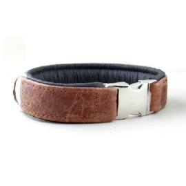 Halsband Rundleer Bruin Vintage