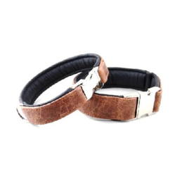 Halsband Rundleer Bruin Vintage