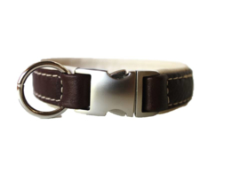 Halsband Leer  Bruin Creme  Halsomvang 28 cm