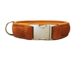 Halsband Buffelleer Cognac - Lichtbruin  Halsomvang 37 cm