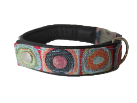 Halsband Gobelin - Leer Retro  Verstelbaar