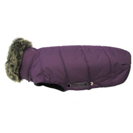 Parka met bontkraag pruim  Maat 30 cm