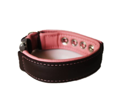 Halsband Leer  Bruin Rose Verstelbaar