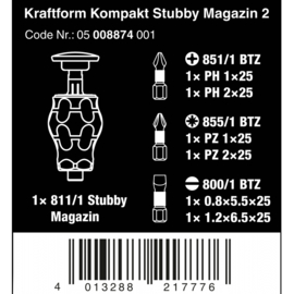 Wera Kraftform Kompakt Stubby Magazin 2, 6‑delig | 05008874001