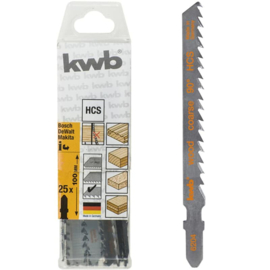KWB 25x Decoupeerzaagblad T 144 DP voor zacht hout, accessoire voor decoupeerzaag