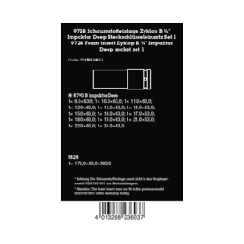 Wera 9728 Schuimrubberen inzetstuk voor Zyklop B, 3/8" Impaktor Deep doppenset 1 05150118001