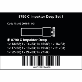 Wera 8790 C Impaktor Deep Set 1, 11‑delig 05004841001