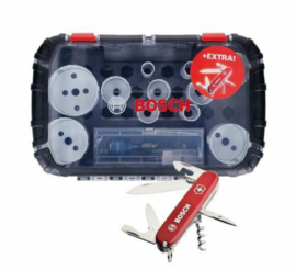 Bosch Accessoires 14-delige Gatzagenset Power-Change Hout en Metaal 20 - 76 mm + Victorinox mes  061599760L