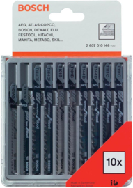 BOSCH 10-DELIGE SET DECOUPEERZAAGBLADEN HOUT 2607010146