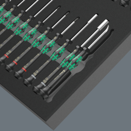 Wera 9715 Schuimrubberen inzetstuk met schroevendraaiers Kraftform Micro Set 1, 24‑delig 05150106001