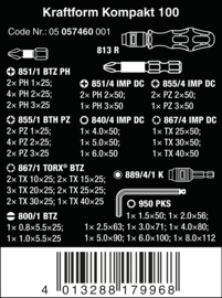 Wera Kraftform Kompakt 100, 52‑delig 05057460001