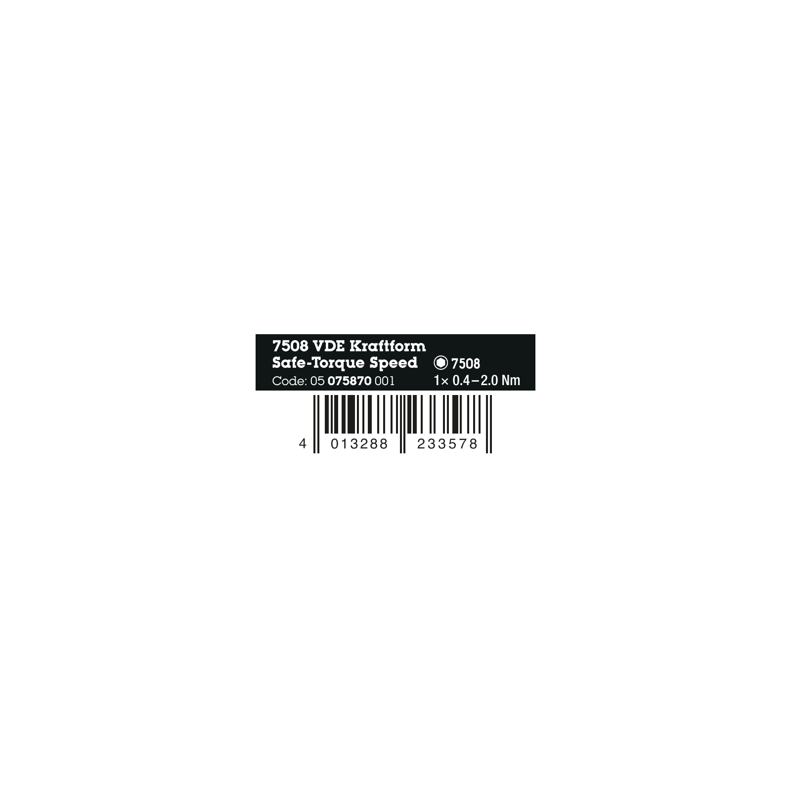 Wera 7508 VDE Kraftform Safe-Torque Speed draaimomentschroevendraaier, 0,4-2,0 Nm