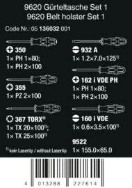 Wera 9620 holsterset 1, 10‑delig 05136032001