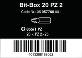 Wera Bit-Box 20 PZ 2x25, 1/4  05057760001