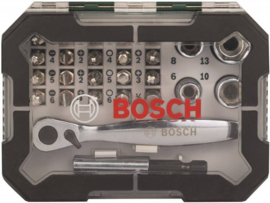 Bosch  26-delige schroefbit- en ratelset met kleurcodering 2607017322