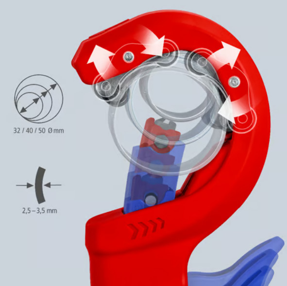 Knipex DPT50 Buizensnijder voor dikwandige kunststof buizen 90 23 02 BK