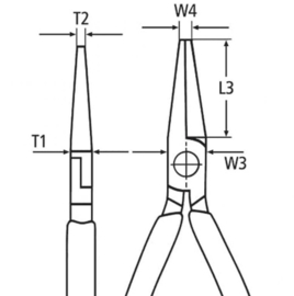 Knipex 26 12 200  Platspitse tang met zijsnijder (telefoontang)