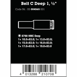 Wera Belt C Deep 1 Doppen set, met 1/2" aandrijving 05004565001