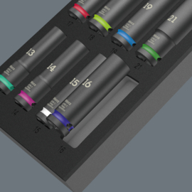 Wera 9725 Schuimrubberen inzetstuk met Zyklop C, 1/2", Impaktor Deep doppen Set 1, 11‑delig  05150115001