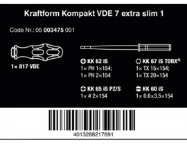 WERA KRAFTFORM KOMPAKT VDE 7 EXTRA SLIM 1 05003475001