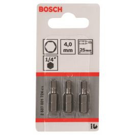 Bosch 2607001724 Inbus Bit 25 mm Extra Hard - HEX4 (3st)