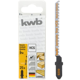KWB 25x Decoupeerzaagblad T 101 AOF voor laminaat en hout, accessoire voor decoupeerzaag
