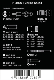 Wera 8100 SC 6 Zyklop Speed-dopsleutelset 1/2" 05004076001