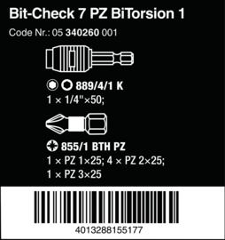 Wera Bit-Check 7 PZ BiTorsion 1 05340260001