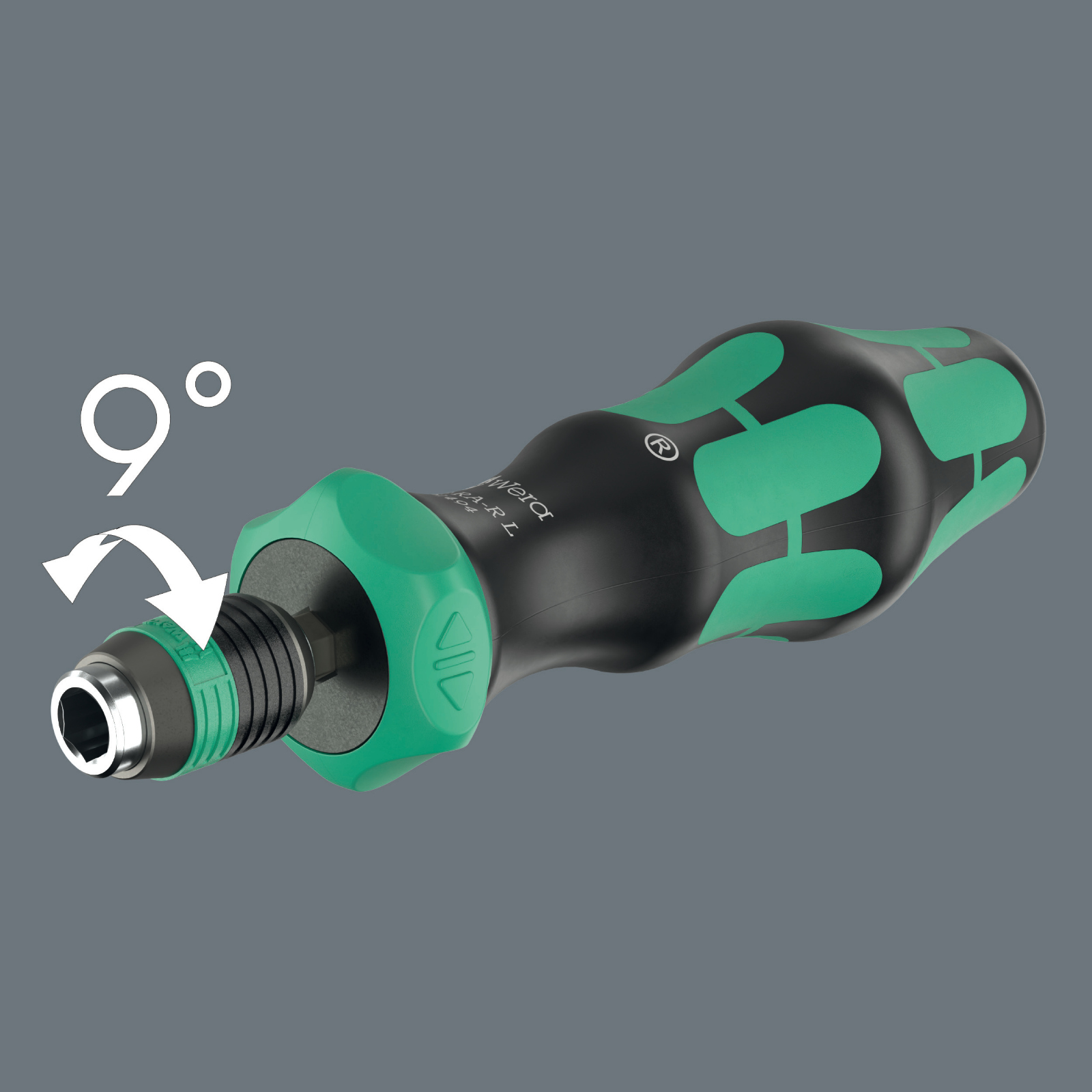 Wera 838 RA-R L bithandhouder met ratelfunctie, 1/4" 05051494001