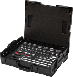 Wiha 44685 Dopsleutel- en bitset 1/4" en 1/2" 60-dlg. incl. L-Boxx