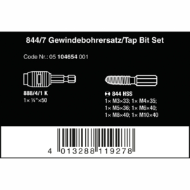 Wera 844/7 draadsnij-bitset, 8‑delig 05104754001