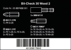 WERA Bit-Check BC 30 Wood 2  29 bits 05057432001