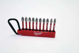 Milwaukee Shockwave bitset 50mm met karabijnhaak 10 delig  4932492939