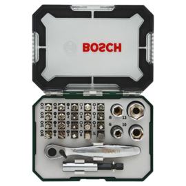 Bosch  26-delige schroefbit- en ratelset met kleurcodering 2607017322