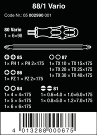 Wera 88/1 Vario-Set, 11‑delig   05002990001