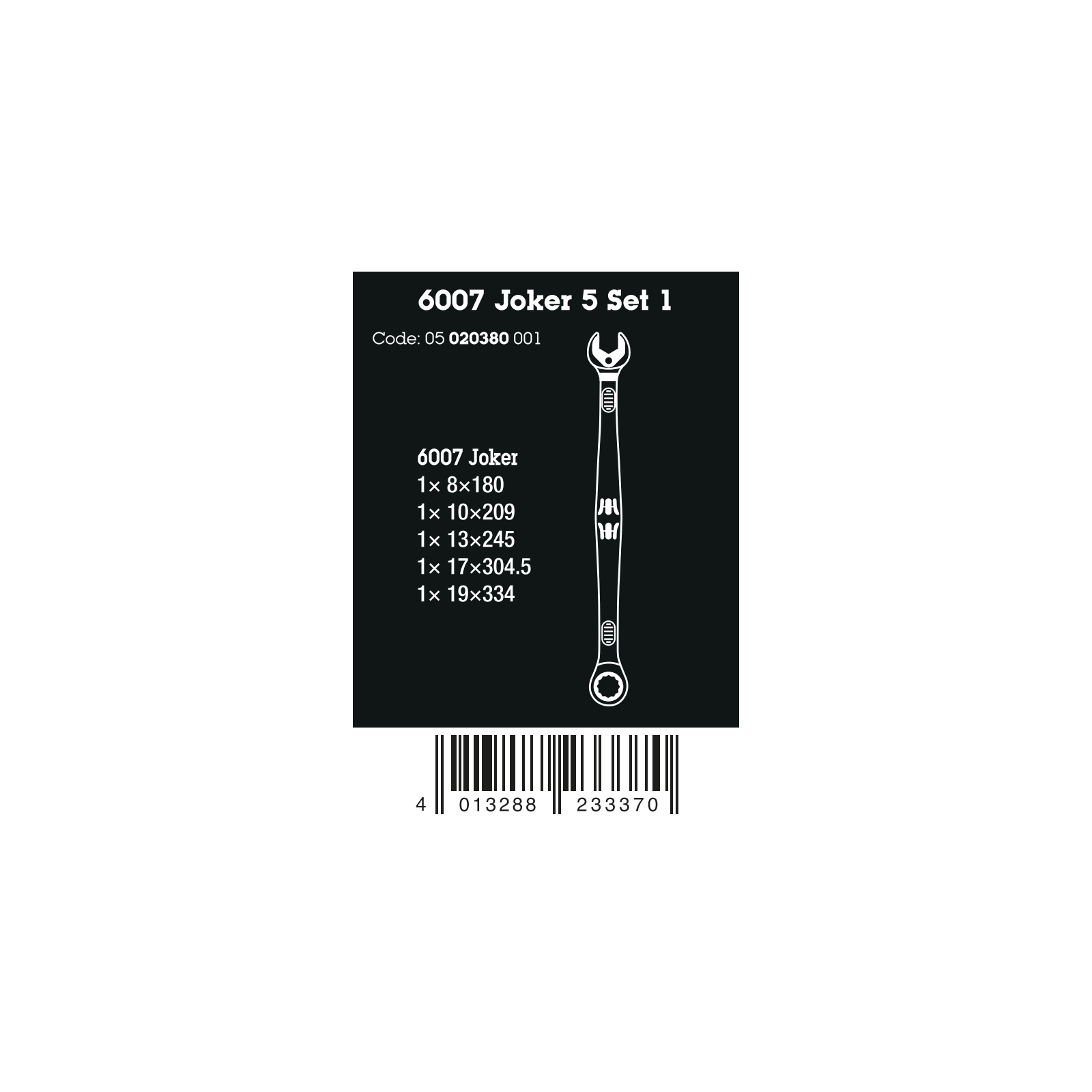 Wera 6007 Joker 5 set 1 Steek-ringratelsleutelset, 5‑delig 05020380001