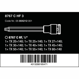 Wera 8767 HMC HF 3 Zyklop Bit-doppen-set TORX  met vasthoudfunctie, 9‑delig