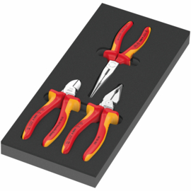 Wera 9784 Schuimrubberen inzetstuk met KNIPEX tangen Set VDE 1, 3‑delig  05150184001