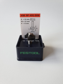 Festool Kwartrondprofielfrees HW S8 D21/R5 491006