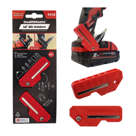 StealthMounts BH-M18-45-RED-2 45° magnetische bithouder voor machines Milwaukee - Rood - 2-pack