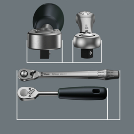 Wera 8004 B Zyklop Metal ratel met omschakelpal met 3/8" 05004034001