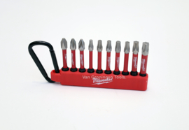 Milwaukee Shockwave bitset 50mm met karabijnhaak 10 delig  4932480941