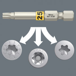 Wera 05056470001 Bit-Check 6 Wood TX HF 1 met vasthoudfunctie