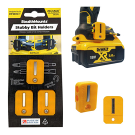 StealthMounts BH-DW-S-YLW Stubby Magnetische Bithouder VoorDewalt  - Geel - 3-pack