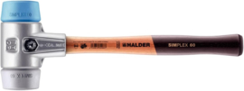 Halder Hamer SIMPLEX Aluminium kop TPE-MID/soft, Ø 60 groot en extra licht 113060