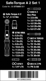 Wera SAFE-TORQUE A 2 SET 1 DRAAIMOMENTSLEUTEL 2-12 NM 1/4"-ZESKANT 23-DELIG 05075832001