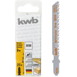 KWB 25x Decoupeerzaagblad T 101 BIF voor laminaat, rechte snede, accessoire voor decoupeerzaag