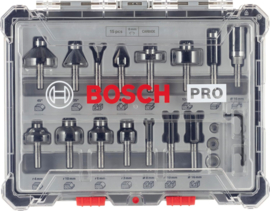 Bosch 15-delige gemengde freesset - schachtdiameter 8 mm - 2607017472
