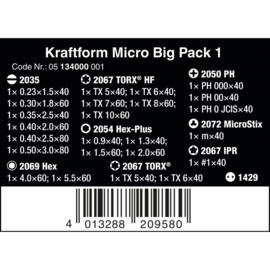 Wera Kraftform Micro Big Pack 1 Micro-schroevendraaierset, 25‑delig 05134000001